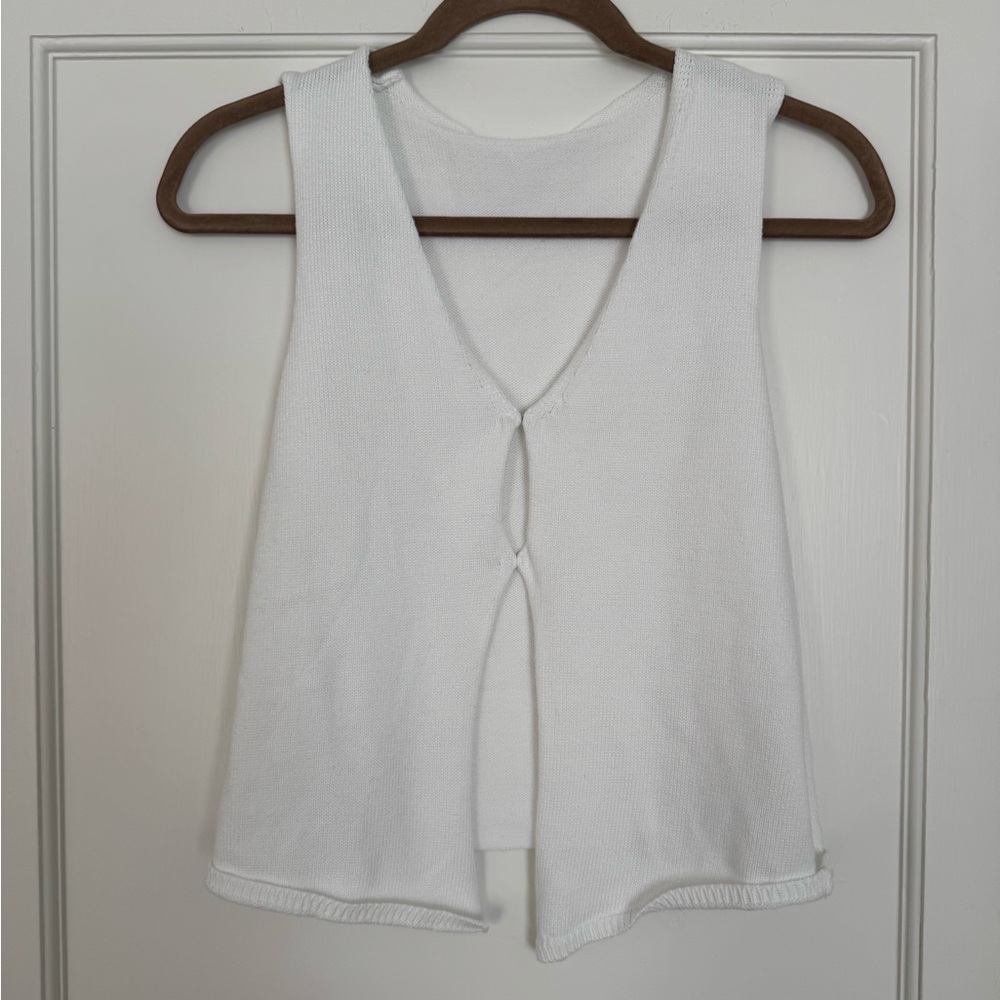 Zara White Knit Tank Top